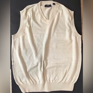 PGA Tour Cream Knit Sleeveless sweater Vest Mens L